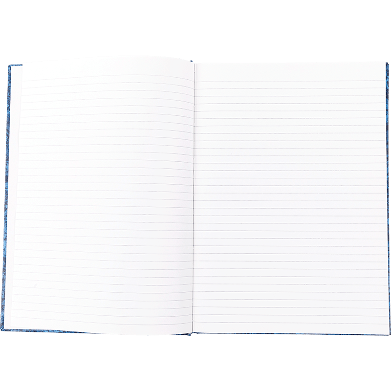 Grå brett dekket notatbok med innbundet perm